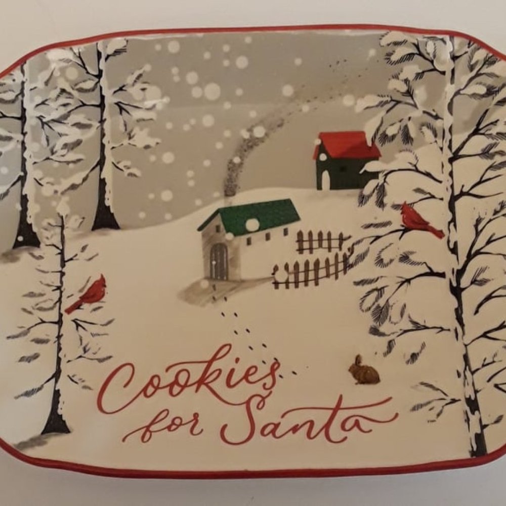 COOKIES FOR SANTA STONEWARE BY MODERN SOUTHERN HOME - 11.25" x 7" x 1.25"